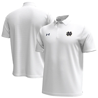Men's Under Armour White Notre Dame Fighting Irish Playoff Chest Stripe Performance Polo