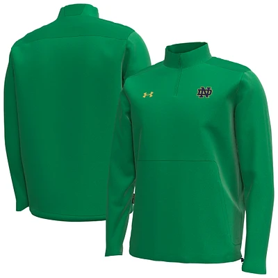 Men's Under Armour Kelly Green Notre Dame Fighting Irish Motivate Quarter-Zip Performance Jacket