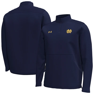 Men's Under Armour Navy Notre Dame Fighting Irish Motivate Quarter-Zip Performance Jacket