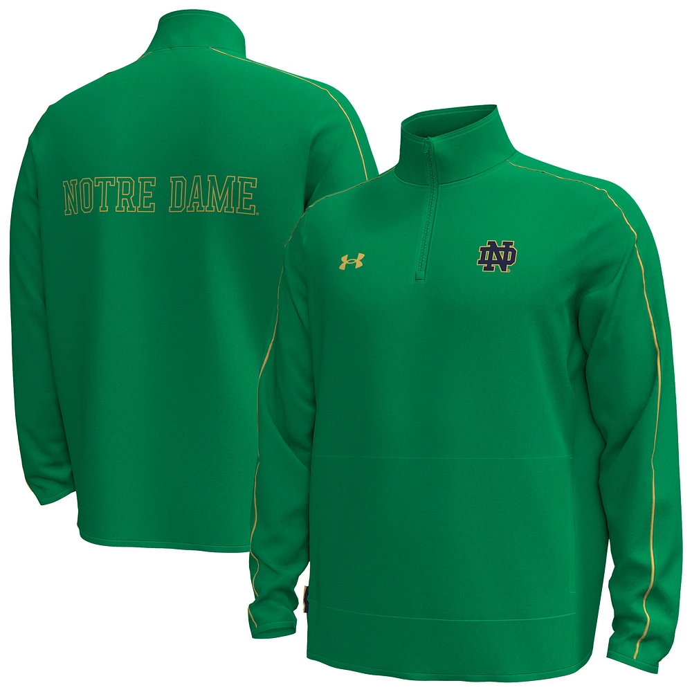 Men's Under Armour Kelly Green Notre Dame Fighting Irish Command Quarter-Zip Sweatshirt