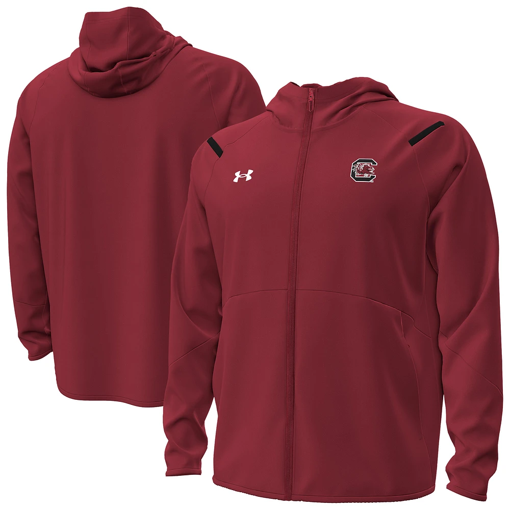 Men's Under Armour Garnet South Carolina Gamecocks Unstoppable Performance Fleece Hoodie Half-Zip Jacket