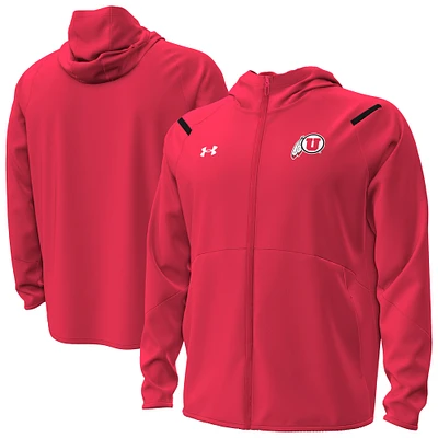 Men's Under Armour Red Utah Utes Unstoppable Performance Fleece Hoodie Half-Zip Jacket
