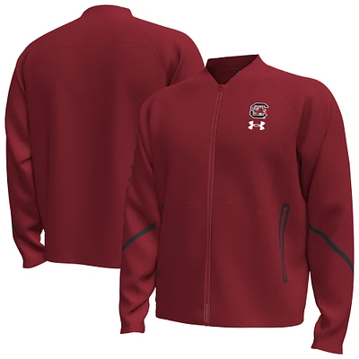 Men's Under Armour Garnet South Carolina Gamecocks Unstoppable Full-Zip Bomber Jacket