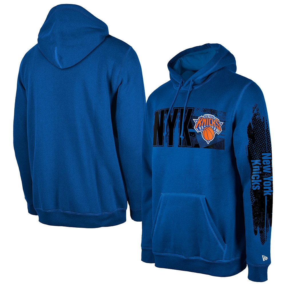 Men's New Era New York Knicks Blue Tip-Off Collection Pullover Hoodie