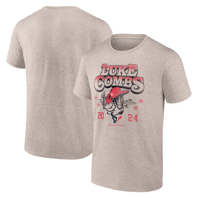 Men's Fanatics Tan Luke Combs x Houston Texans Growin' Up and Gettin' Old Tour T-Shirt
