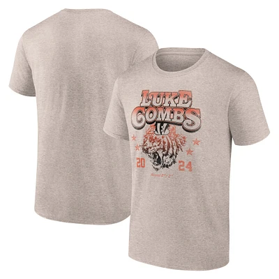Men's Fanatics Tan Luke Combs x Cincinnati Bengals Growin' Up and Gettin' Old Tour T-Shirt