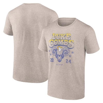 Men's Fanatics Tan Luke Combs x Los Angeles Rams Growin' Up and Gettin' Old Tour T-Shirt