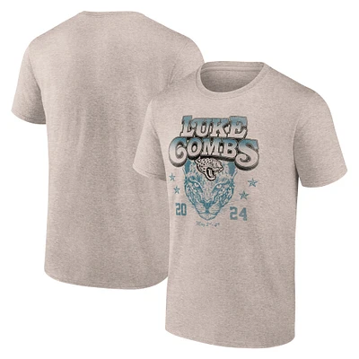 Men's Fanatics Tan Luke Combs x Jacksonville Jaguars Growin' Up and Gettin' Old Tour T-Shirt