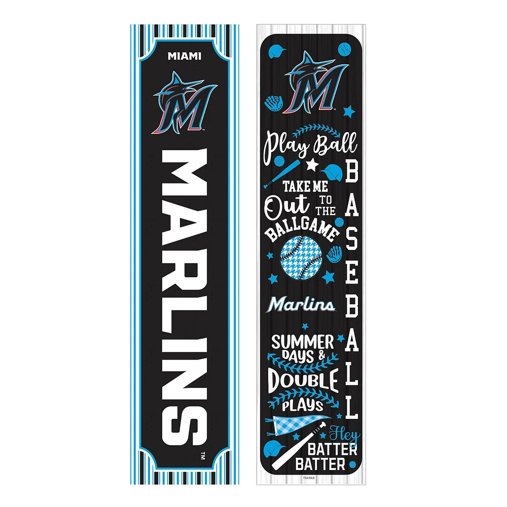 Miami Marlins 47" Double-Sided Spring Seasonal Porch Leaner Sign