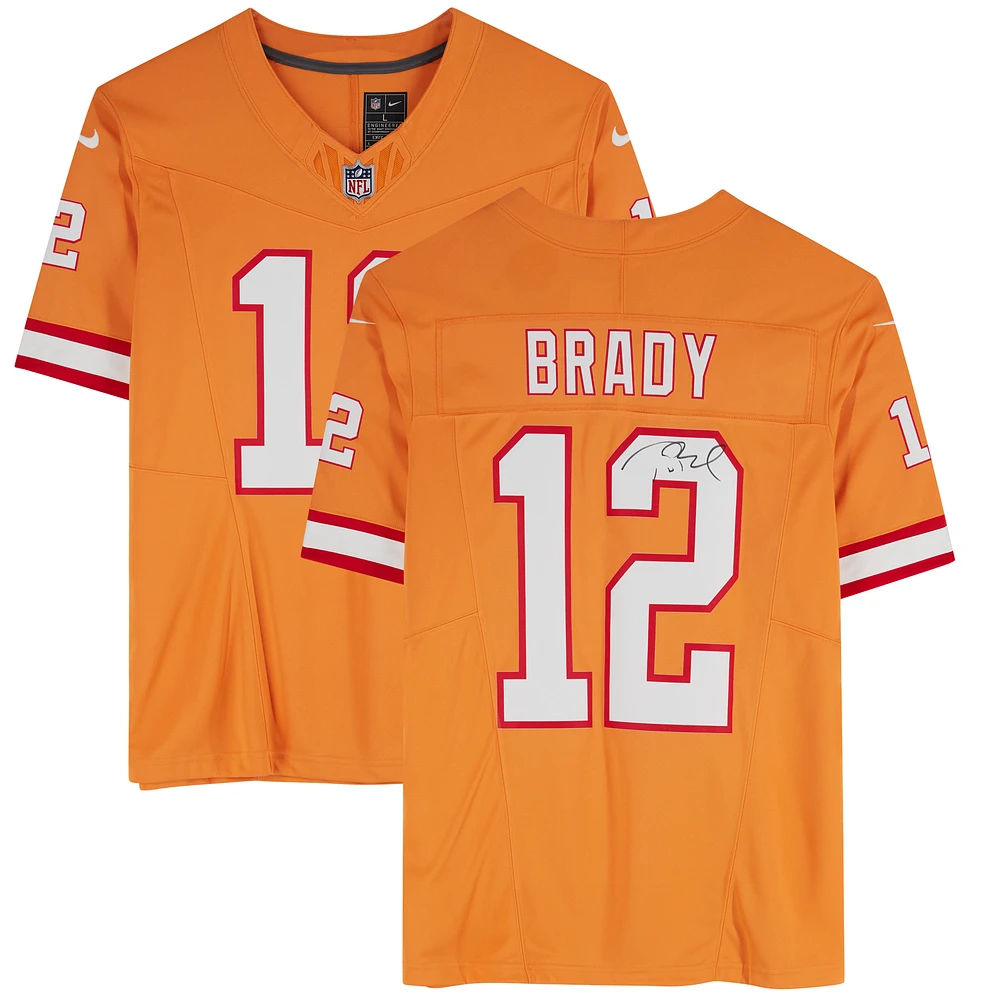 Tom Brady Tampa Bay Buccaneers Autographed Nike Orange Throwback Vapor F.U.S.E. Limited Jersey