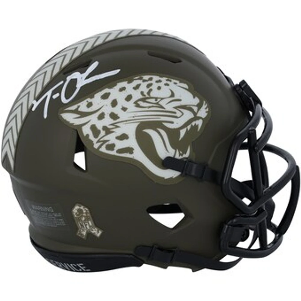 Trevor Lawrence Jacksonville Jaguars Autographed Riddell 2022 Salute To Service Speed Mini Helmet - Signed in White