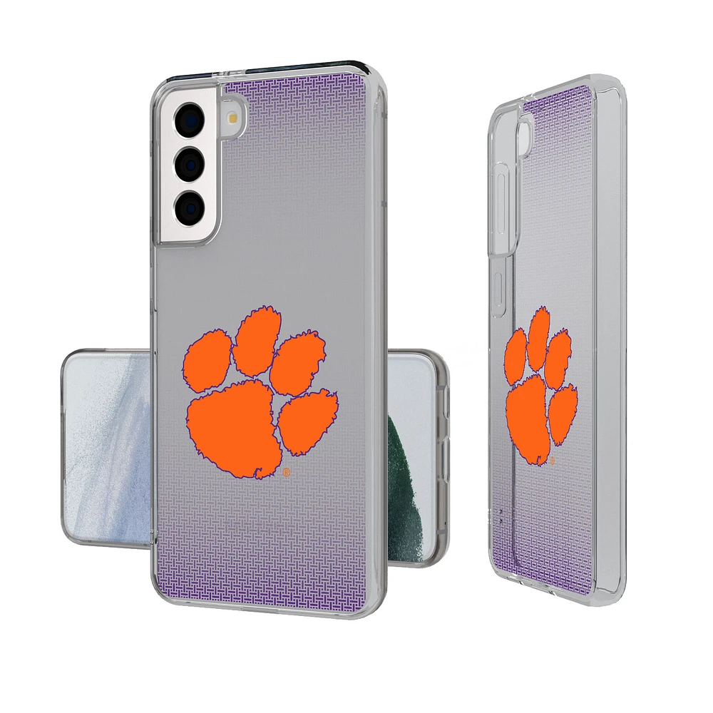 Clemson Tigers Linen Logo Galaxy Clear Case