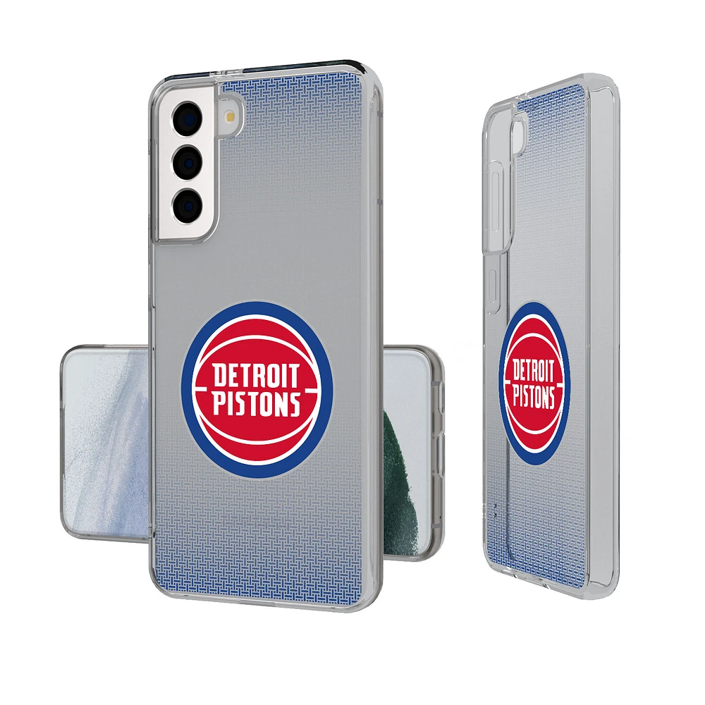 Detroit Pistons Linen Logo Galaxy Clear Case
