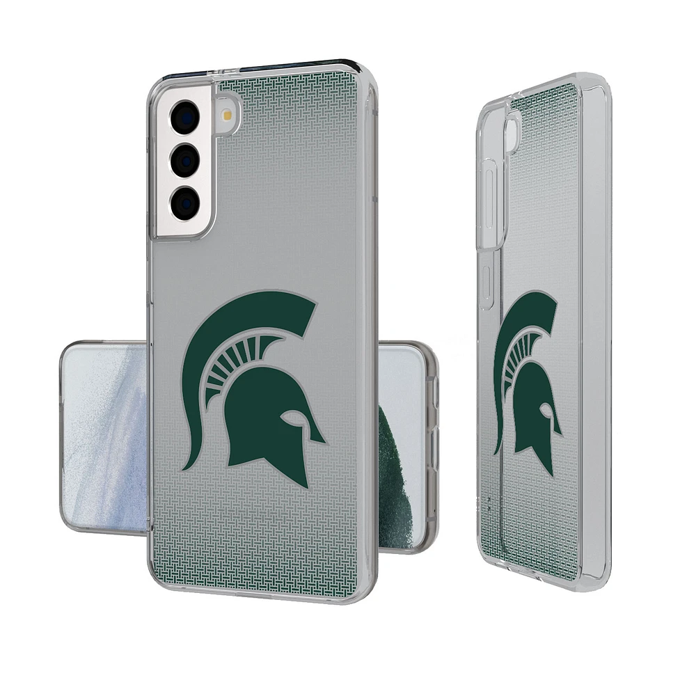 Michigan State Spartans Linen Logo Galaxy Clear Case