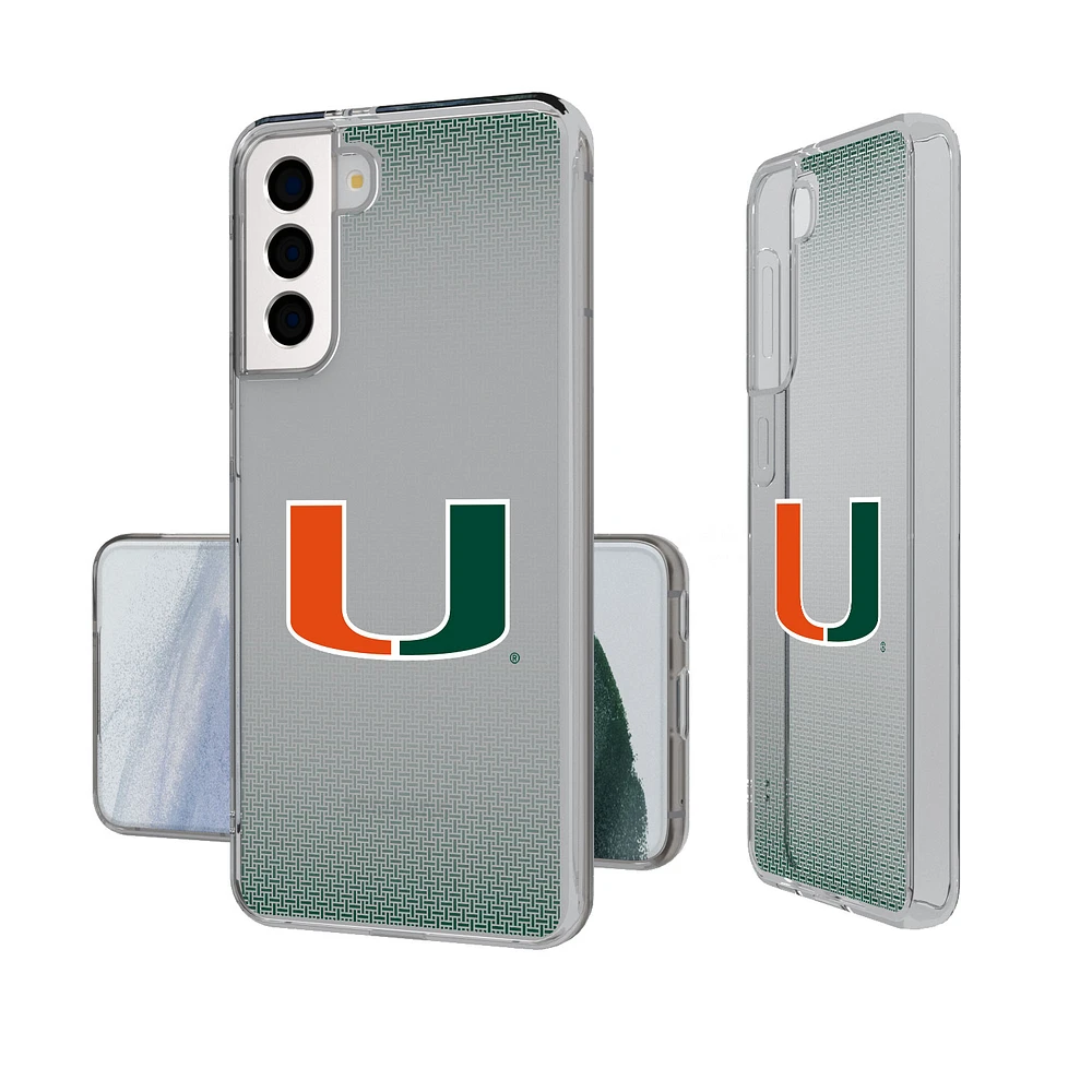 Miami Hurricanes Linen Logo Galaxy Clear Case