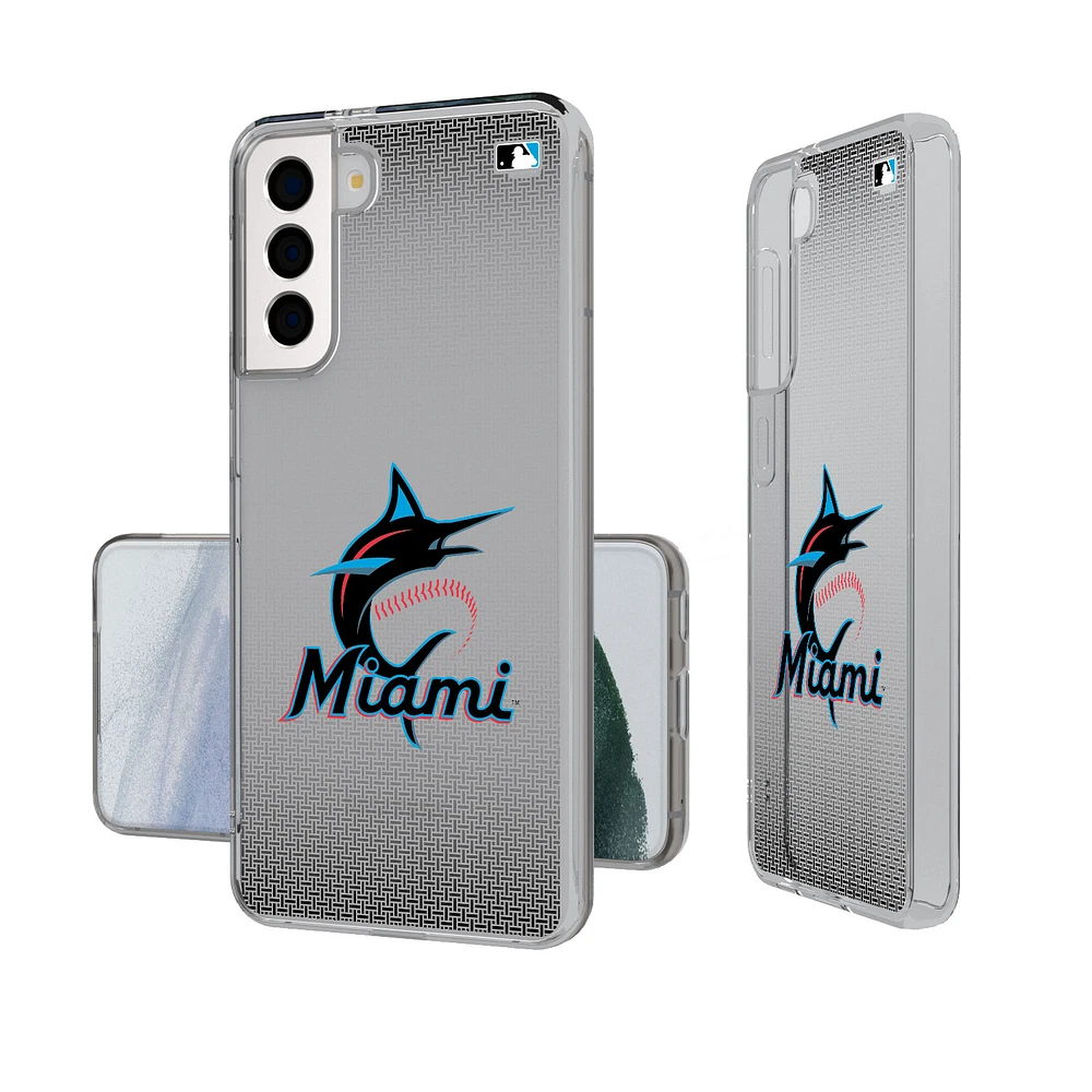 Miami Marlins Linen Logo Galaxy Clear Case