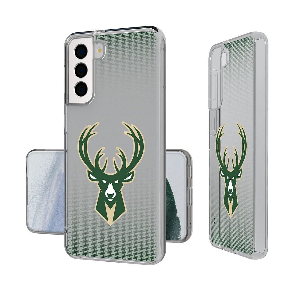 Milwaukee Bucks Linen Logo Galaxy Clear Case