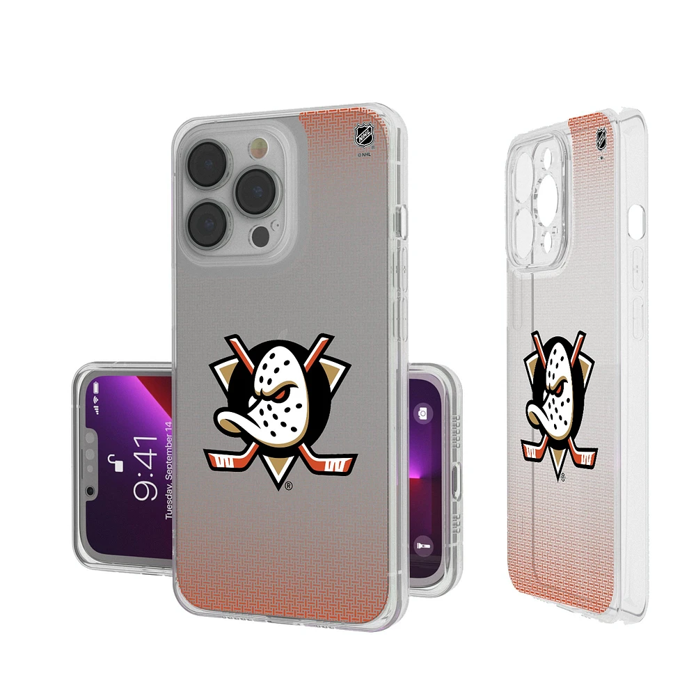 Anaheim Ducks Linen Logo iPhone Clear Case