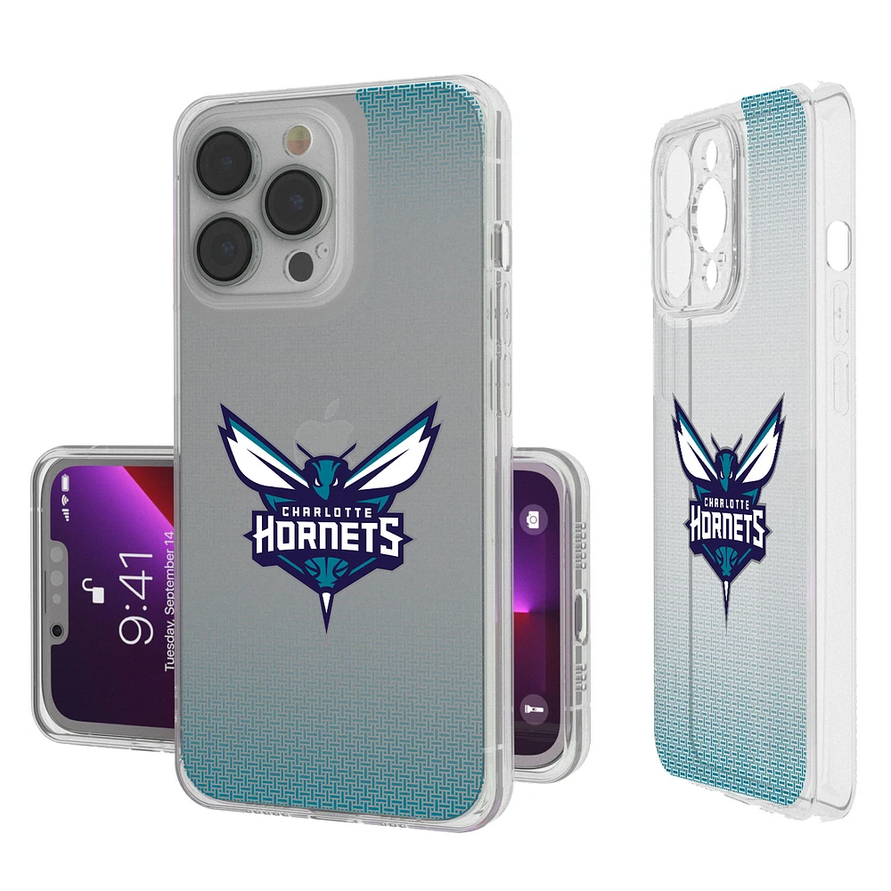Charlotte Hornets Linen Logo iPhone Clear Case