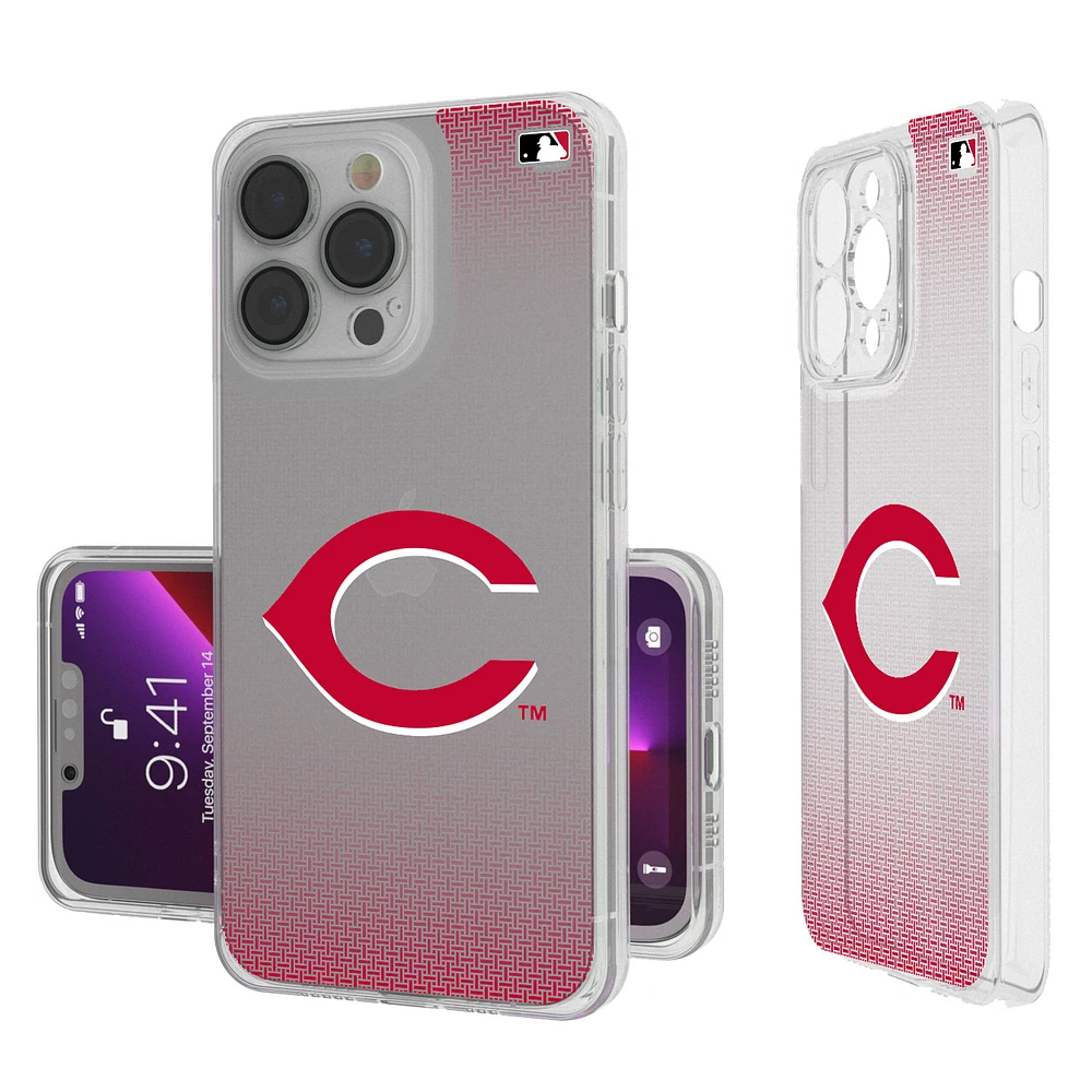 Cincinnati Reds Linen Logo iPhone Clear Case