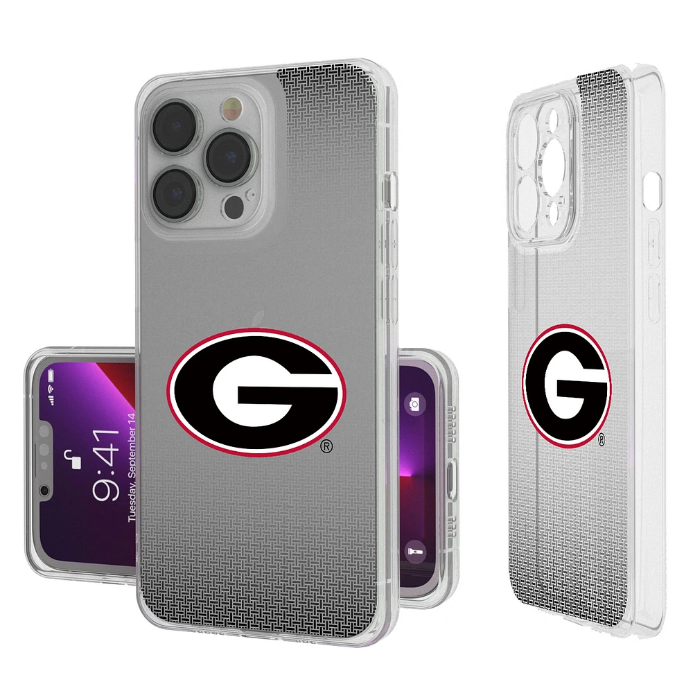 Georgia Bulldogs Linen Logo iPhone Clear Case