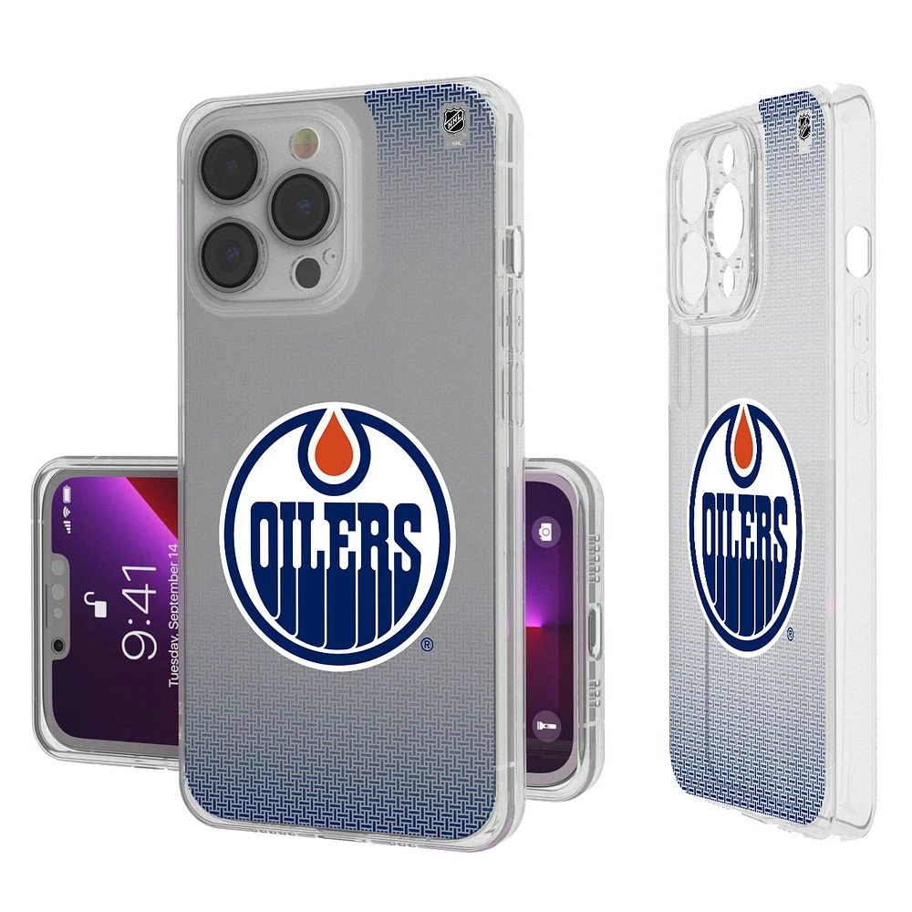 Edmonton Oilers Linen Logo iPhone Clear Case