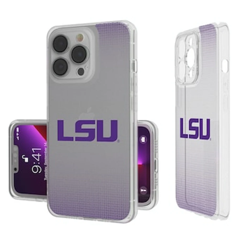 LSU Tigers Linen Logo iPhone Clear Case