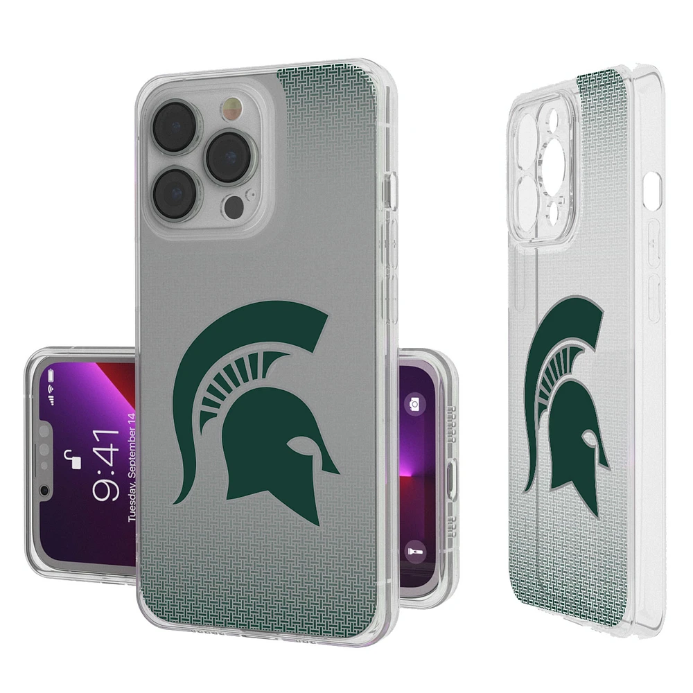 Michigan State Spartans Linen Logo iPhone Clear Case