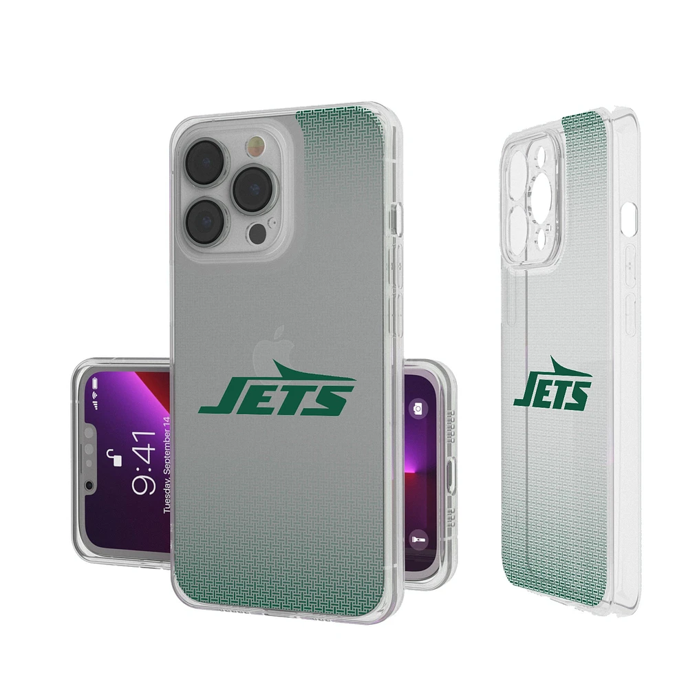 New York Jets Linen Logo iPhone Clear Case