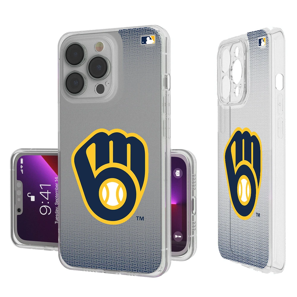 Milwaukee Brewers Linen Logo iPhone Clear Case