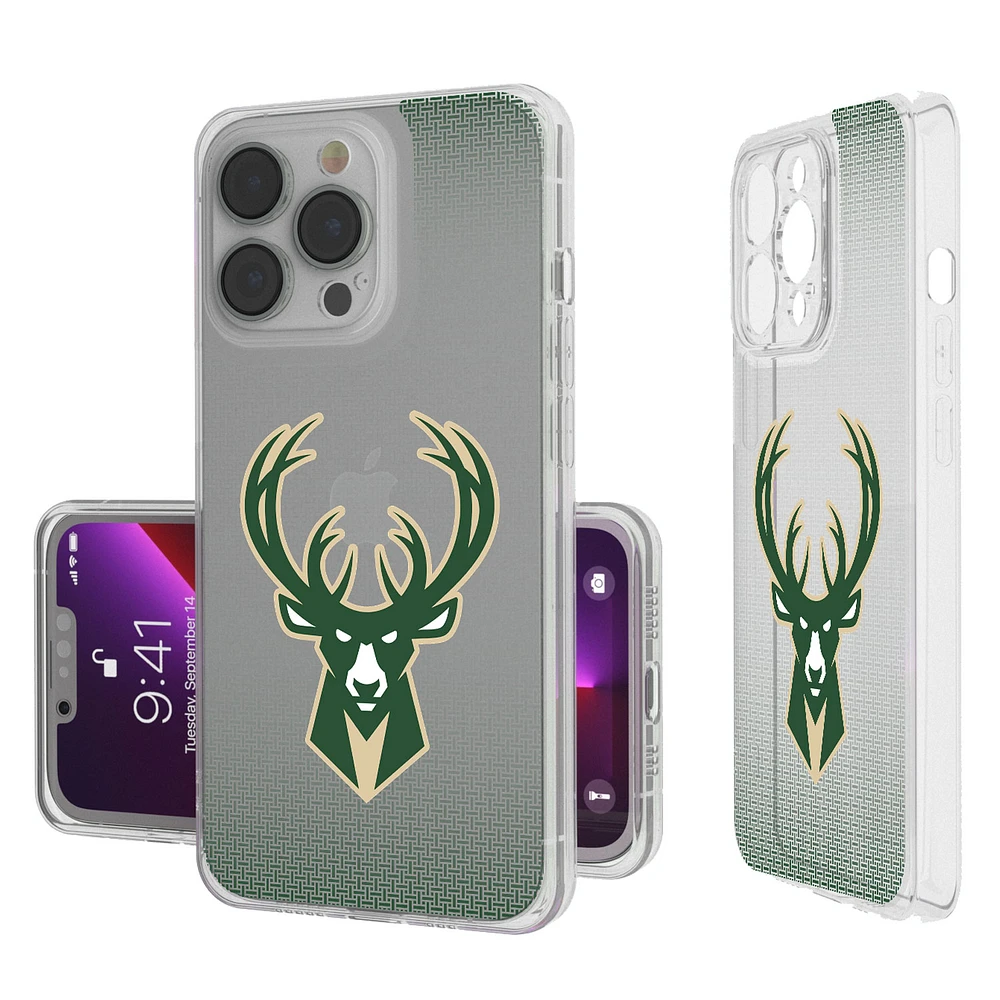 Milwaukee Bucks Linen Logo iPhone Clear Case