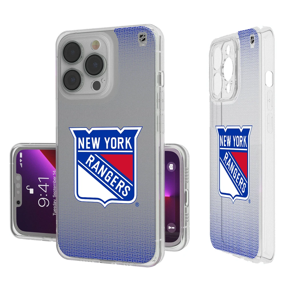 New York Rangers Linen Logo iPhone Clear Case