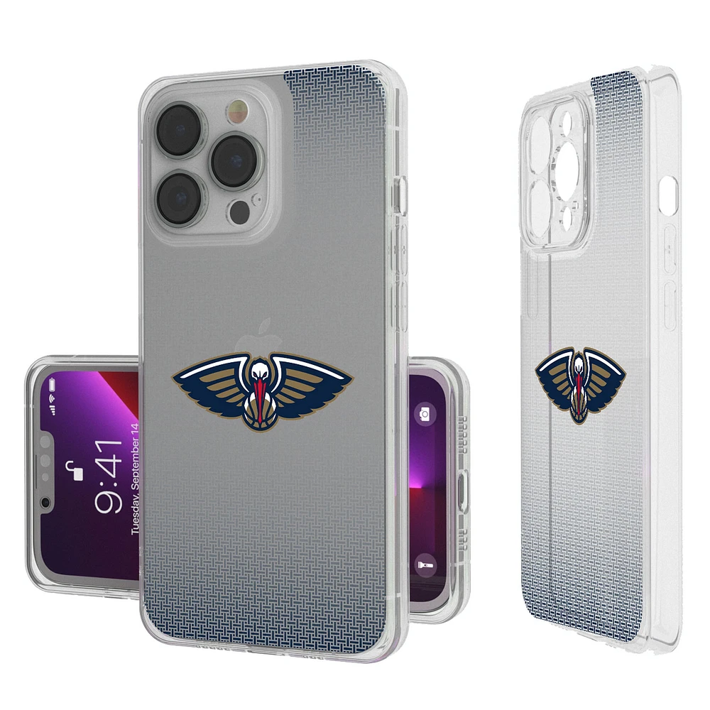 New Orleans Pelicans Linen Logo iPhone Clear Case