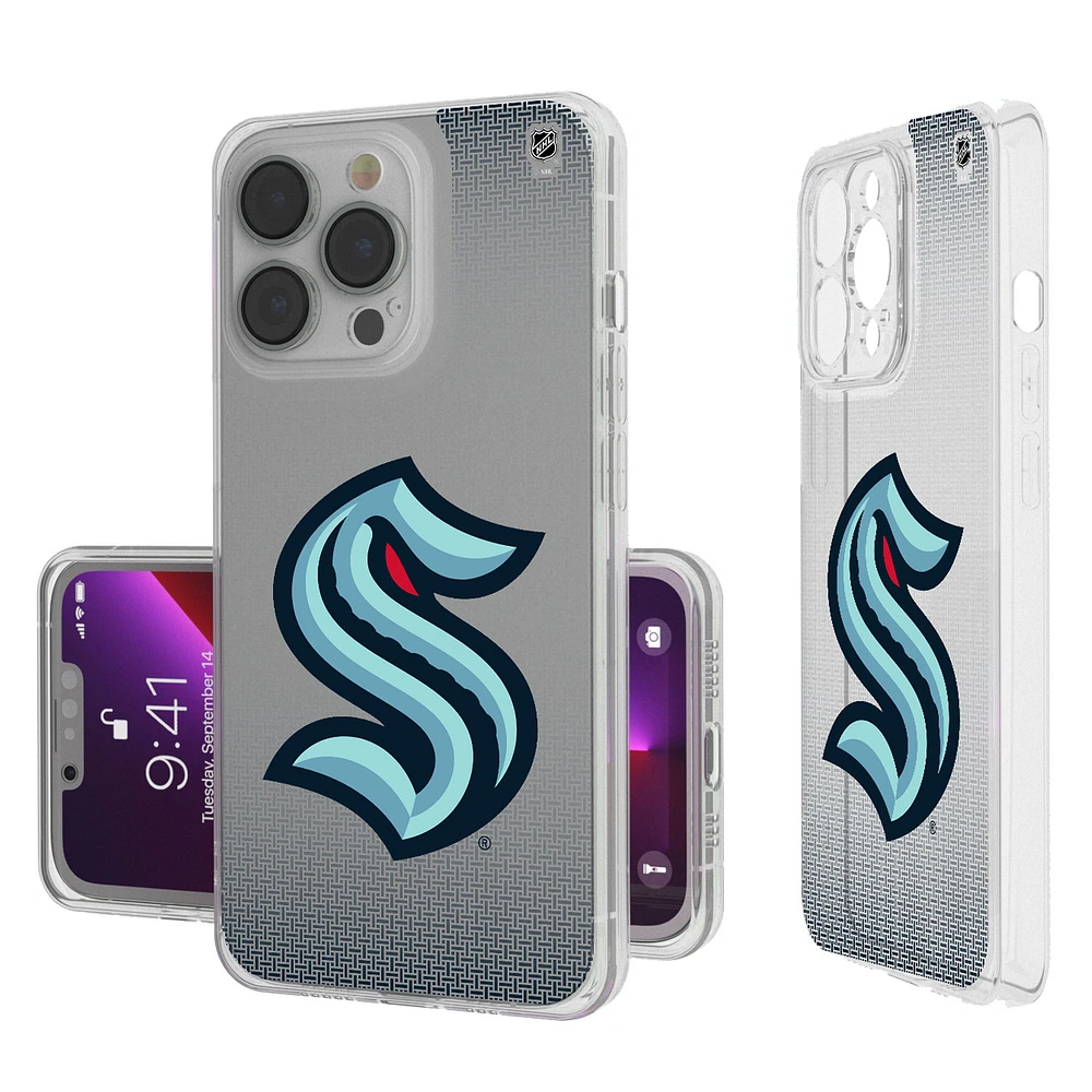 Seattle Kraken Linen Logo iPhone Clear Case