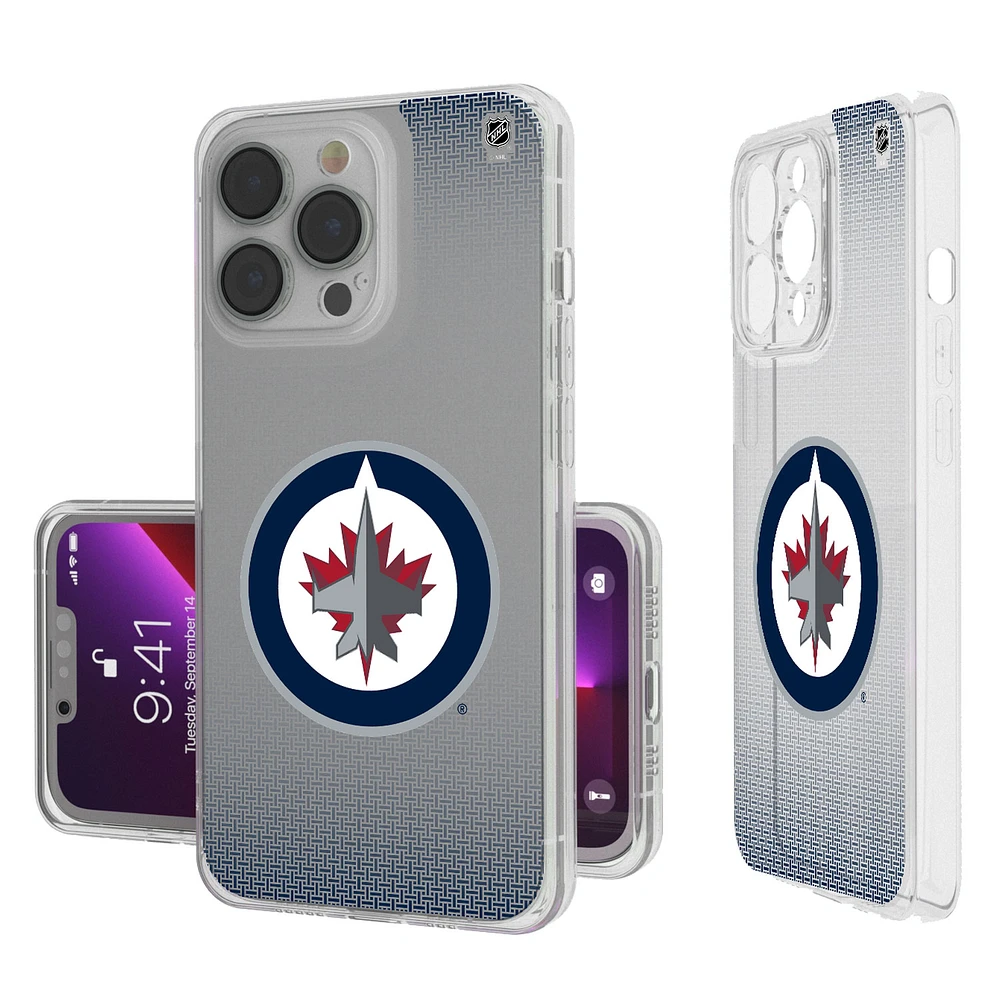 Winnipeg Jets Linen Logo iPhone Clear Case