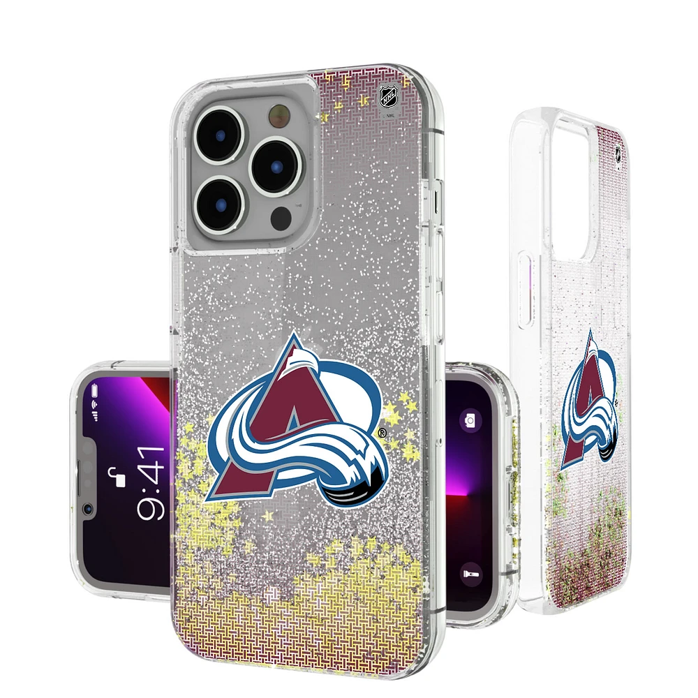 Colorado Avalanche Linen Logo iPhone Glitter Case