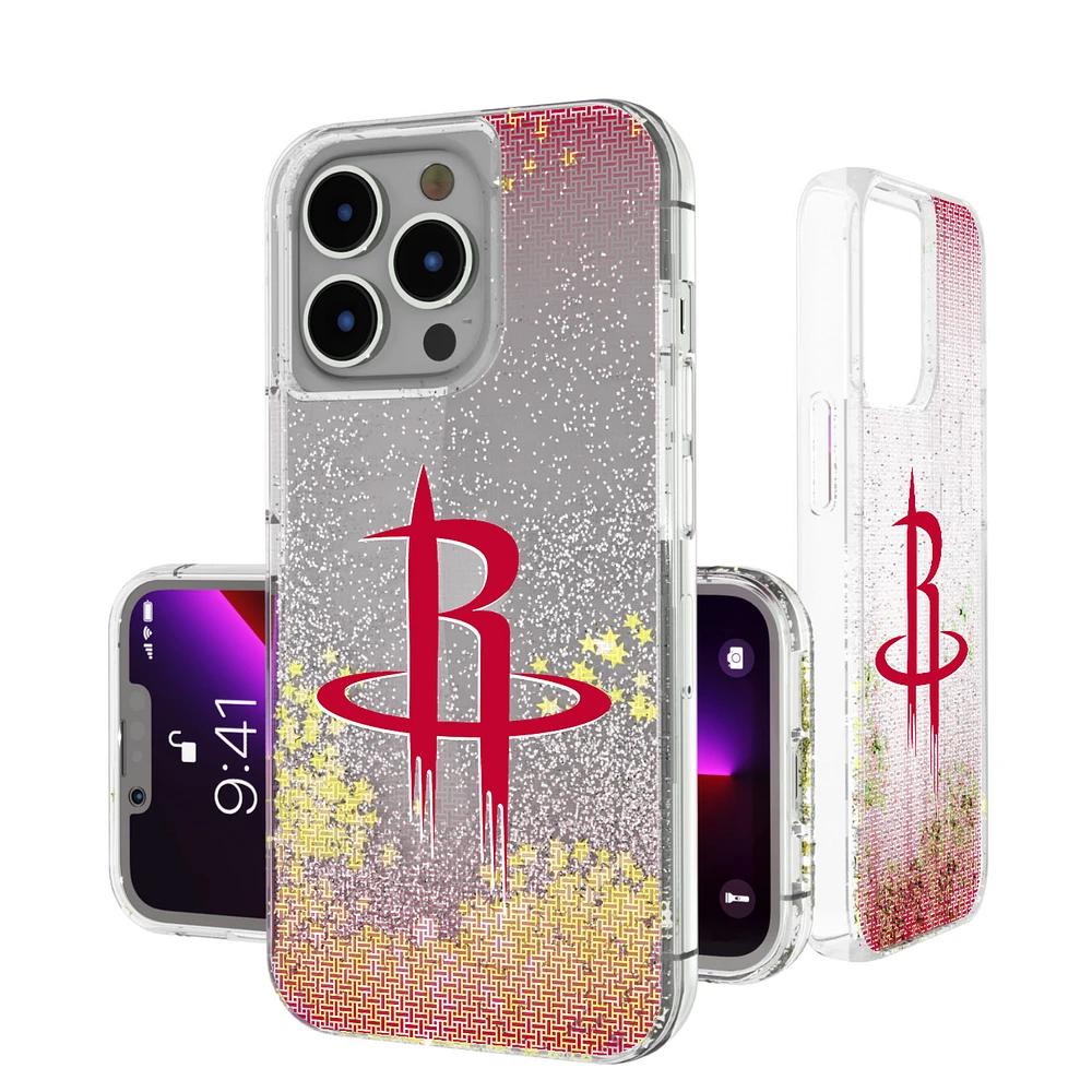 Houston Rockets Linen Logo iPhone Glitter Case