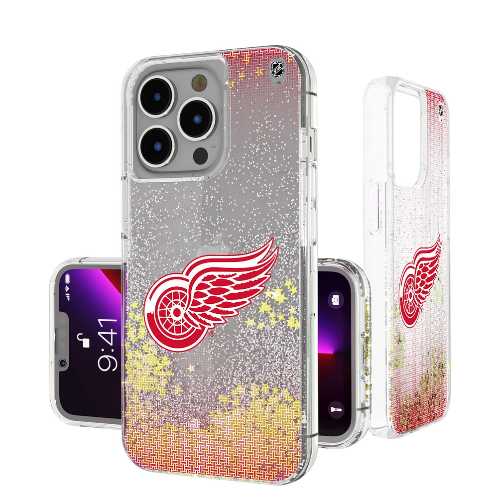 Detroit Red Wings Linen Logo iPhone Glitter Case