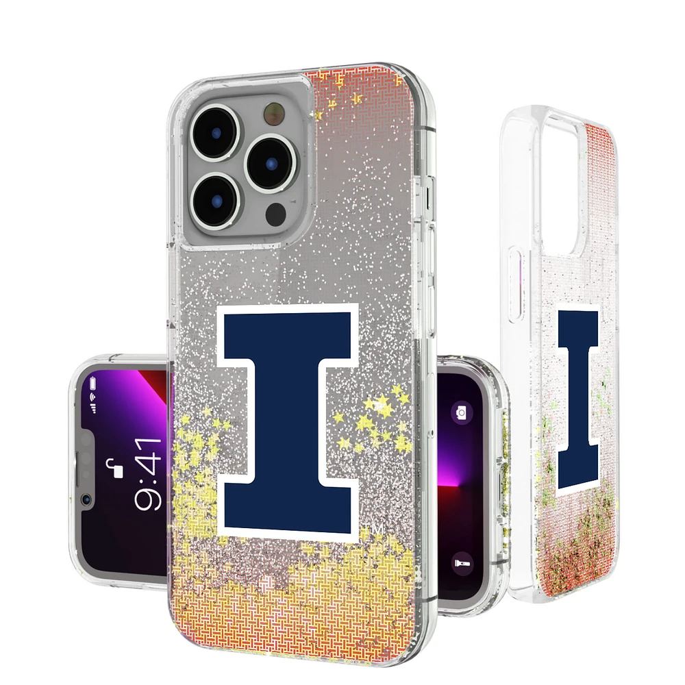 Illinois Fighting Illini Linen Logo iPhone Glitter Case