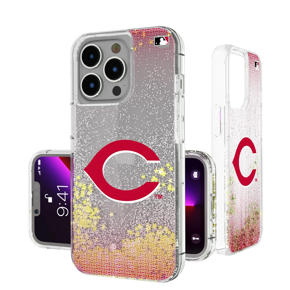 Cincinnati Reds Linen Logo iPhone Glitter Case