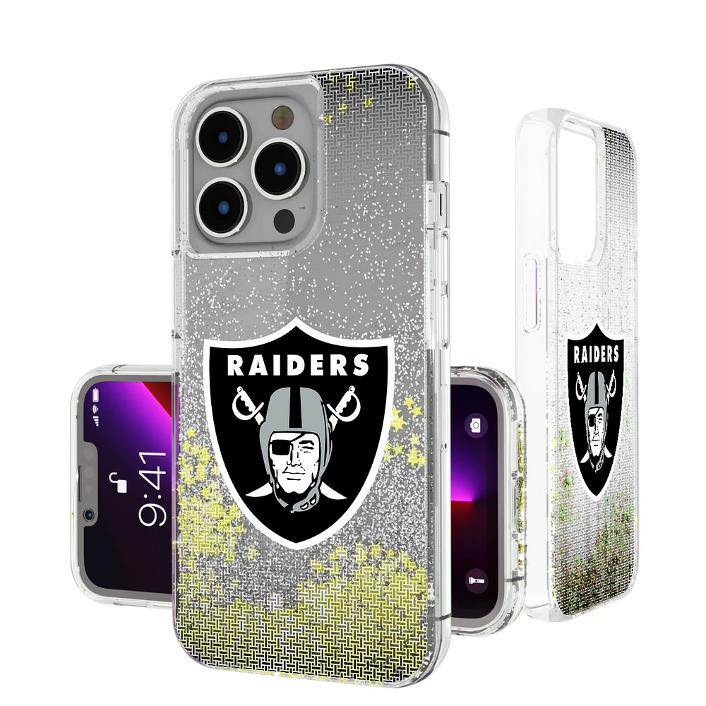 Las Vegas Raiders Linen Logo iPhone Glitter Case