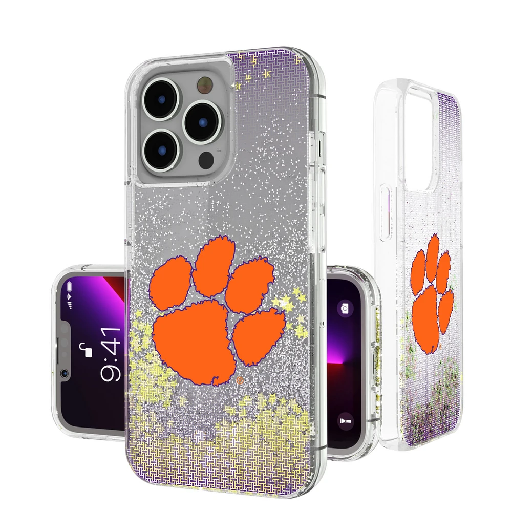 Clemson Tigers Linen Logo iPhone Glitter Case