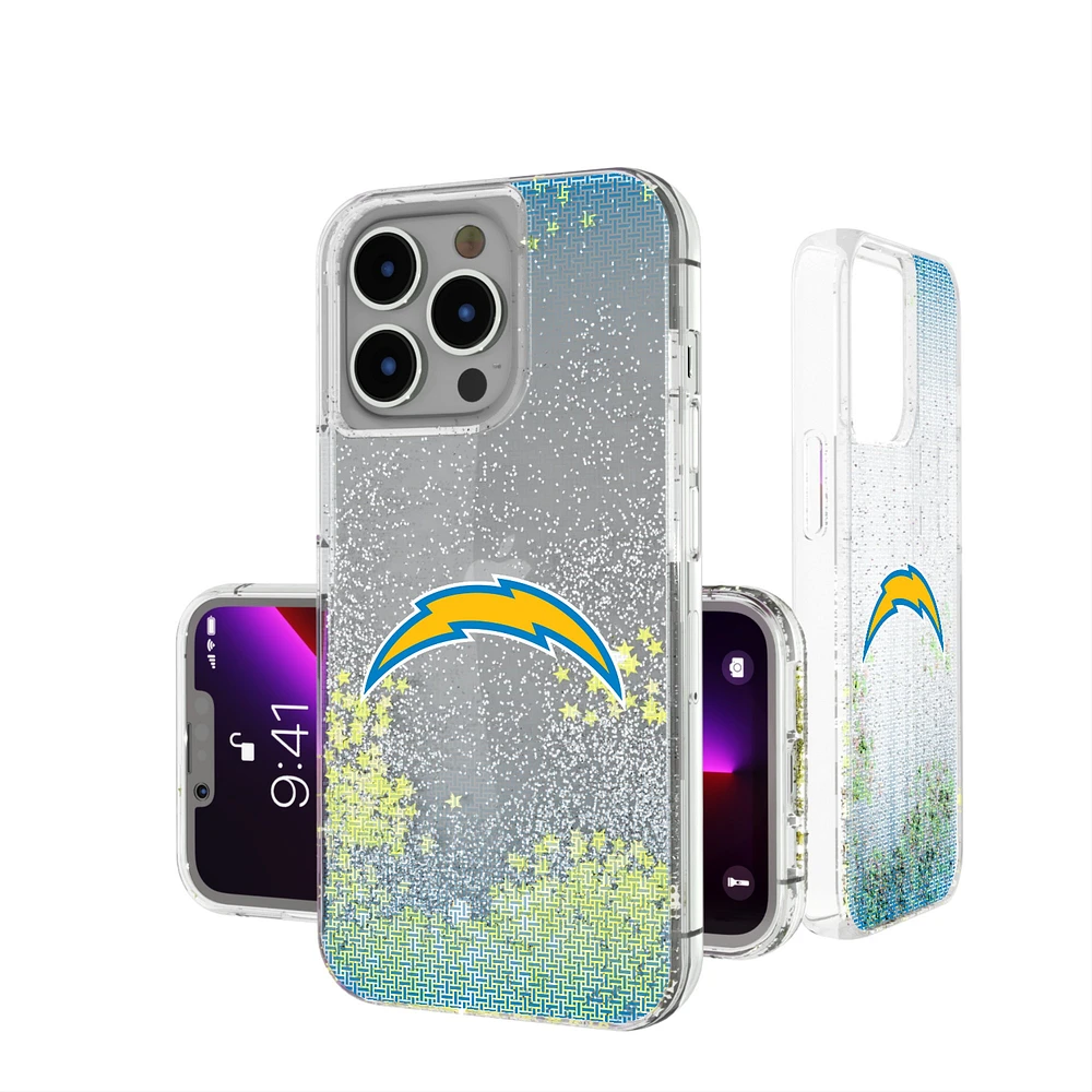 Los Angeles Chargers Linen Logo iPhone Glitter Case