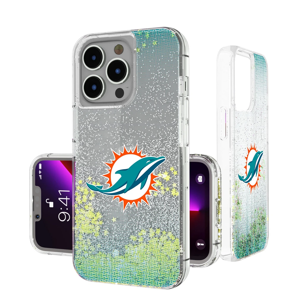 Miami Dolphins Linen Logo iPhone Glitter Case