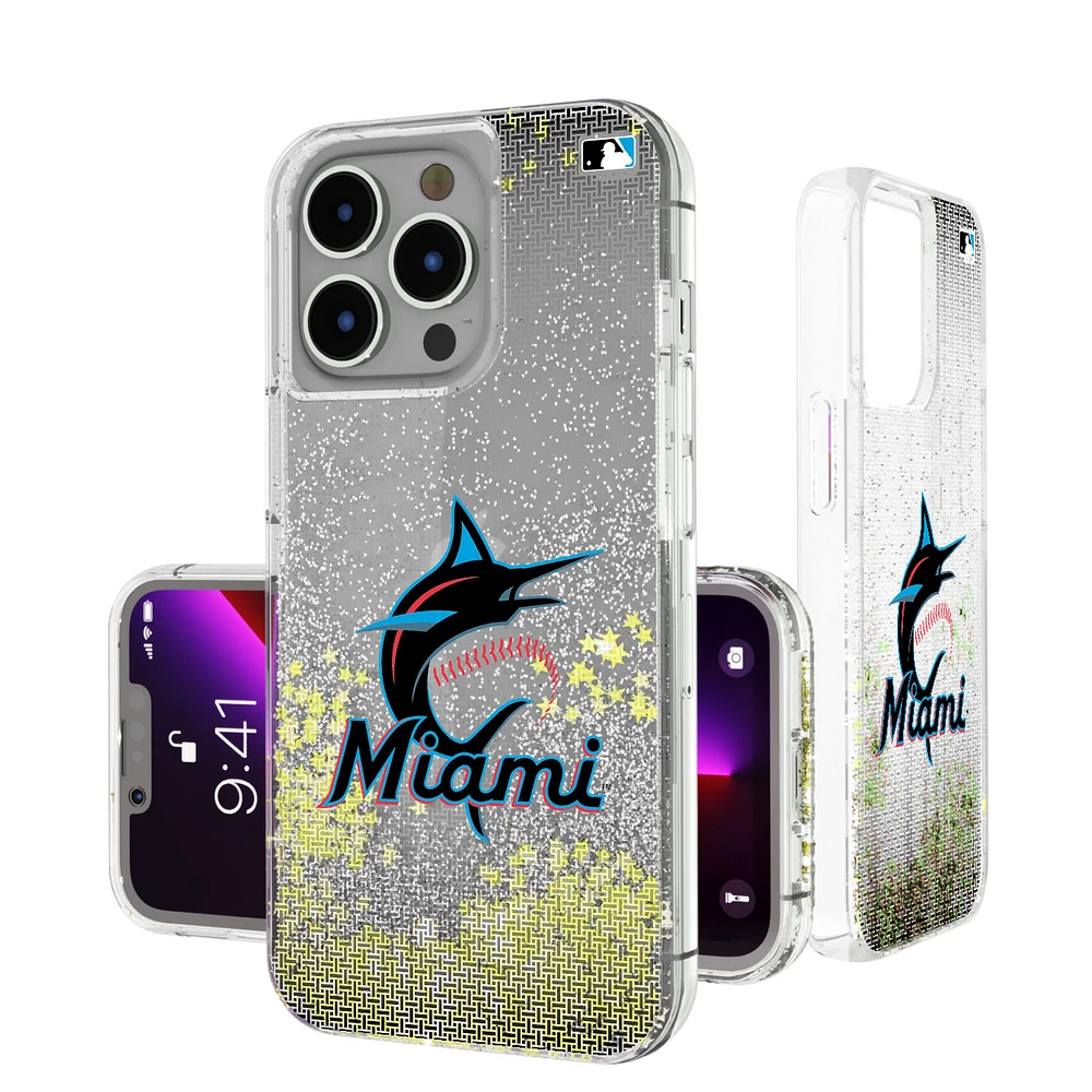 Miami Marlins Linen Logo iPhone Glitter Case
