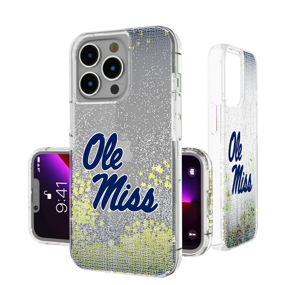 Ole Miss Rebels Linen Logo iPhone Glitter Case