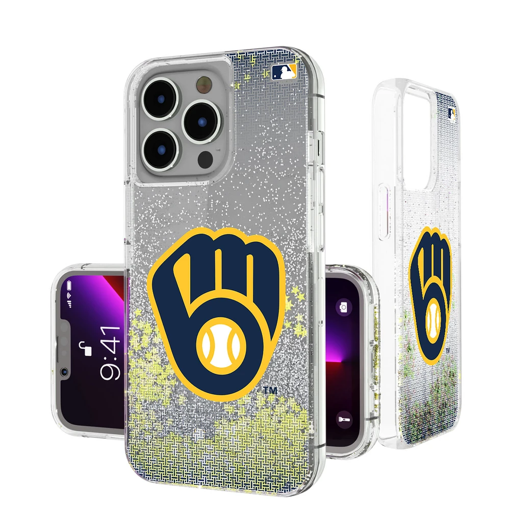 Milwaukee Brewers Linen Logo iPhone Glitter Case