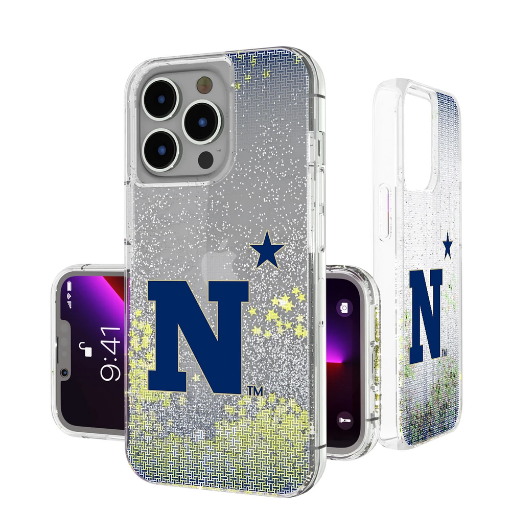 Navy Midshipmen Linen Logo iPhone Glitter Case