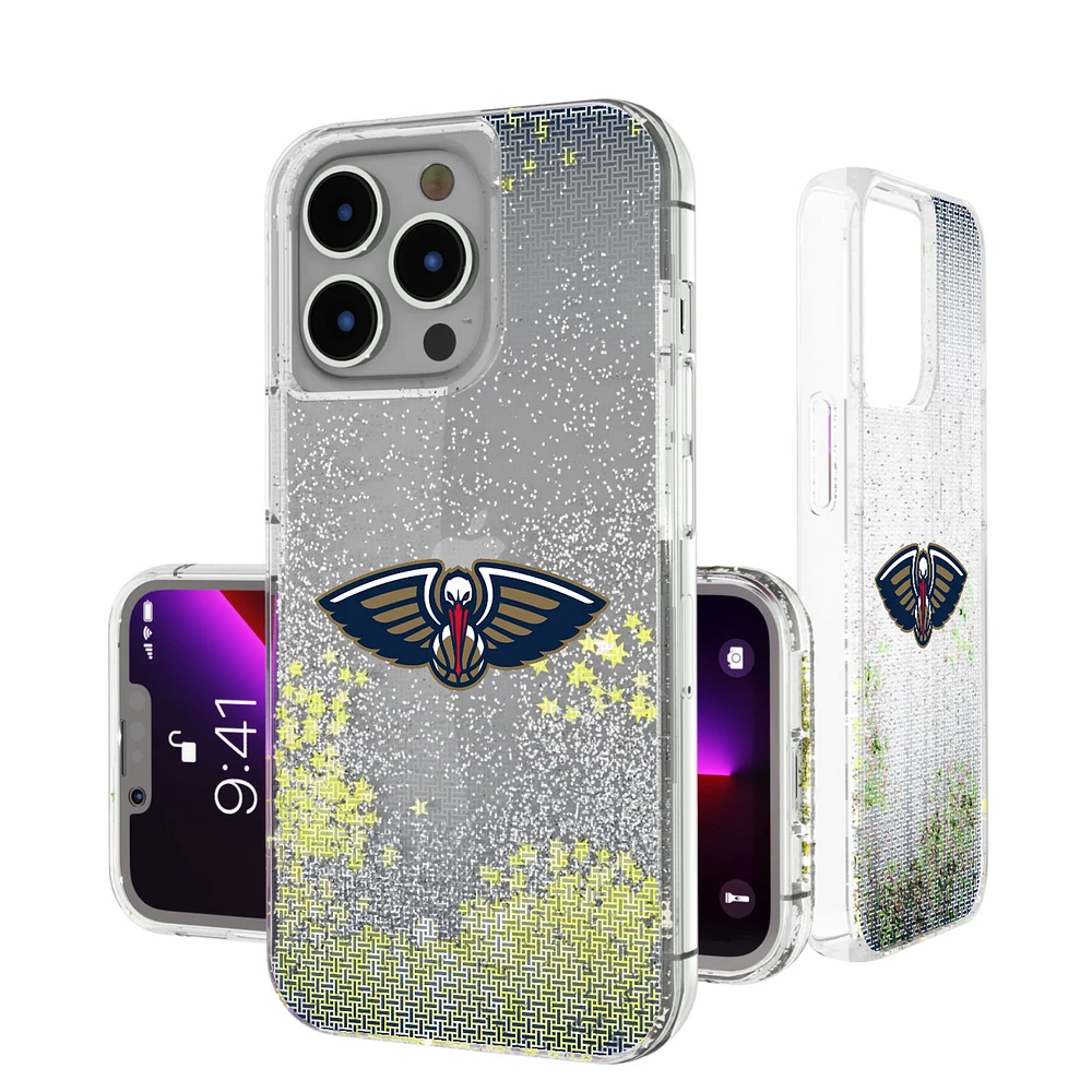 New Orleans Pelicans Linen Logo iPhone Glitter Case