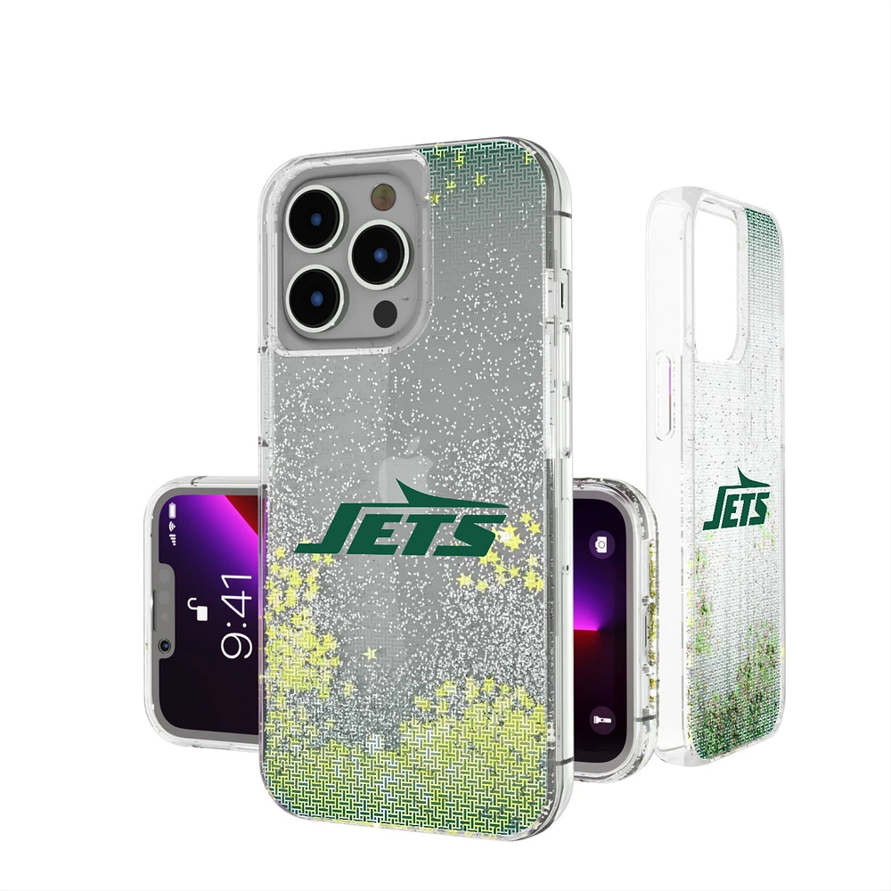 New York Jets Linen Logo iPhone Glitter Case